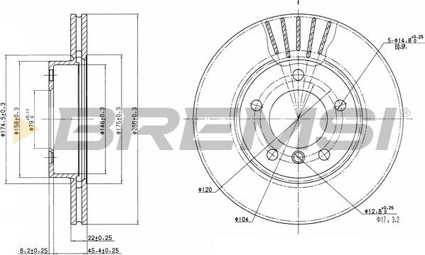 Bremsi CD6258V - Bremžu diski adetalas.lv