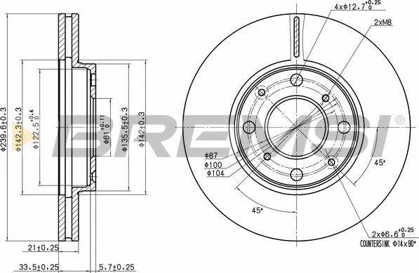 Bremsi CD7231V - Bremžu diski adetalas.lv