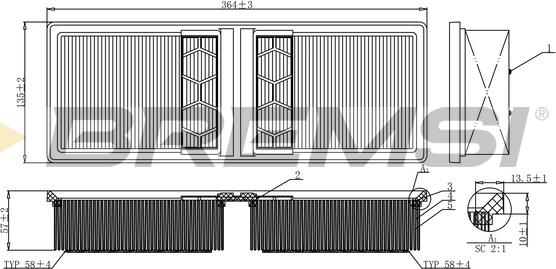 Bremsi FA0554 - Gaisa filtrs adetalas.lv