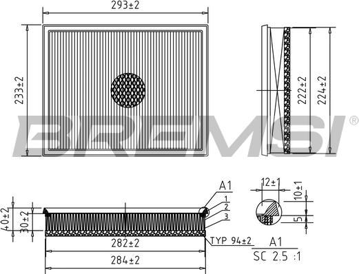 Bremsi FA0617 - Gaisa filtrs adetalas.lv