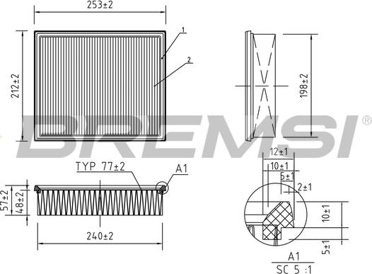 Bremsi FA0628 - Gaisa filtrs adetalas.lv