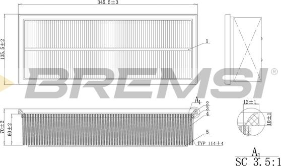 Bremsi FA0215 - Gaisa filtrs adetalas.lv