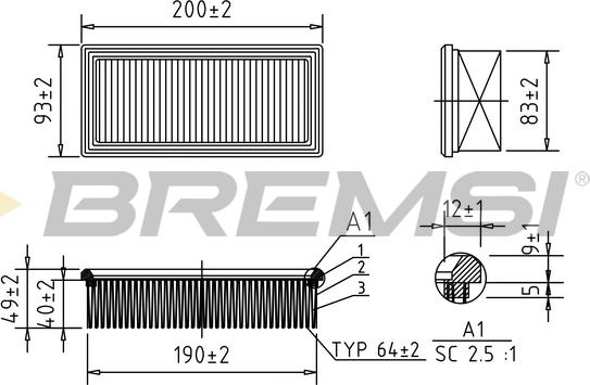 Bremsi FA1594 - Gaisa filtrs adetalas.lv