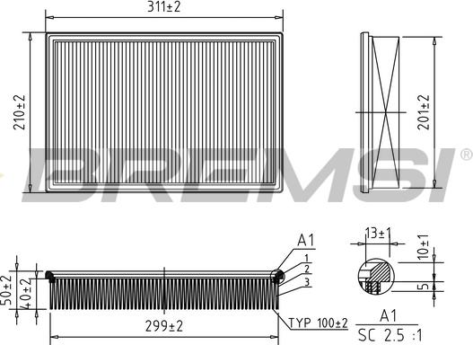 Bremsi FA1598 - Gaisa filtrs adetalas.lv