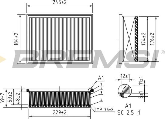 Bremsi FA1571 - Gaisa filtrs adetalas.lv