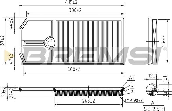 Bremsi FA1668 - Gaisa filtrs adetalas.lv