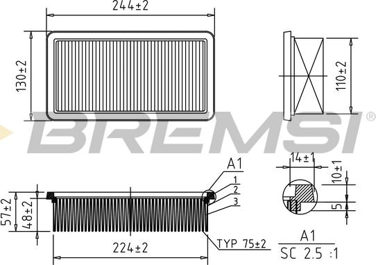 Bremsi FA1635 - Gaisa filtrs adetalas.lv