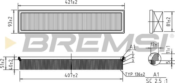 Bremsi FA1020 - Gaisa filtrs adetalas.lv