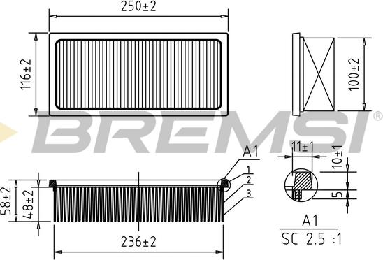 Bremsi FA1187 - Gaisa filtrs adetalas.lv