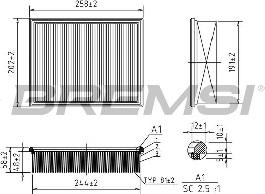 Bremsi FA2040 - Gaisa filtrs adetalas.lv