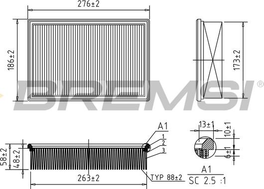 Bremsi FA2154 - Gaisa filtrs adetalas.lv