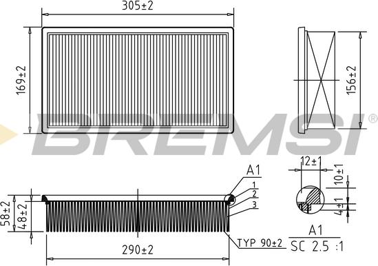 Bremsi FA2103 - Gaisa filtrs adetalas.lv