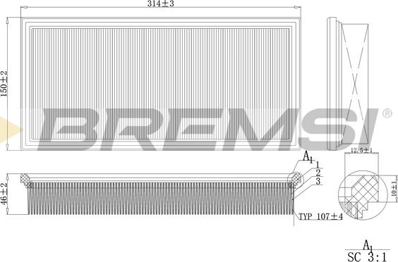 Bremsi FA2134 - Gaisa filtrs adetalas.lv