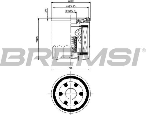 Bremsi FL0024 - Eļļas filtrs adetalas.lv