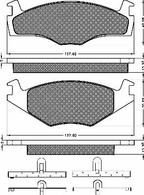 Unipart GBP701 - Bremžu uzliku kompl., Disku bremzes adetalas.lv