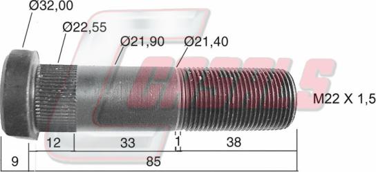 Casals 21212 - Riteņa stiprināšanas skrūve adetalas.lv