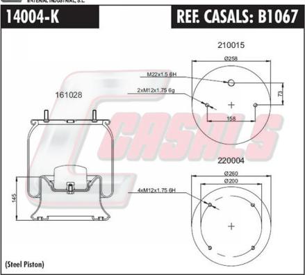 Casals B1067 - Pneimoatsperes spilvens, Pneimopiekare adetalas.lv