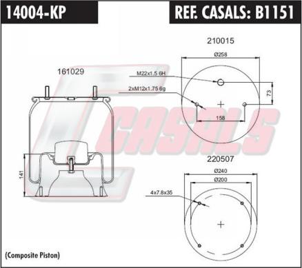 Casals B1151 - Pneimoatsperes spilvens, Pneimopiekare adetalas.lv