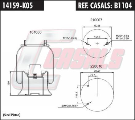 Casals B1104 - Pneimoatsperes spilvens, Pneimopiekare adetalas.lv