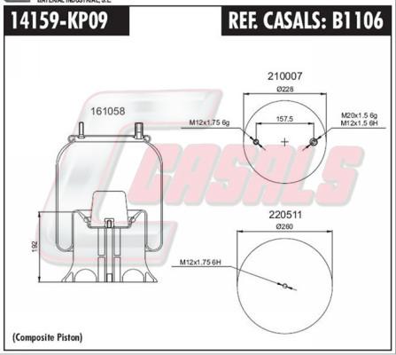 Casals B1106 - Pneimoatsperes spilvens, Pneimopiekare adetalas.lv