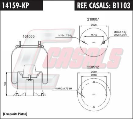 Casals B1103 - Pneimoatsperes spilvens, Pneimopiekare adetalas.lv