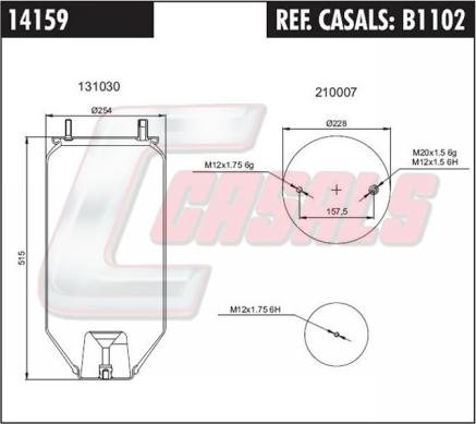 Casals B1102 - Pneimoatsperes spilvens, Pneimopiekare adetalas.lv