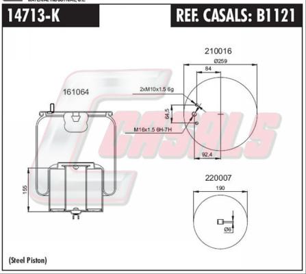 Casals B1121 - Pneimoatsperes spilvens, Pneimopiekare adetalas.lv