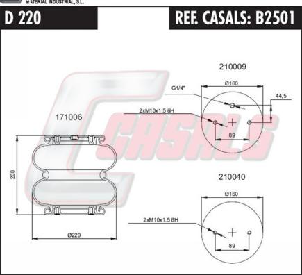 Casals B2501 - Pneimoatsperes spilvens, Pneimopiekare adetalas.lv