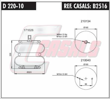 Casals B2516 - Pneimoatsperes spilvens, Pneimopiekare adetalas.lv