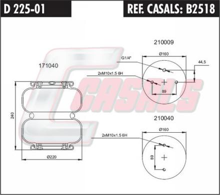 Casals B2518 - Pneimoatsperes spilvens, Pneimopiekare adetalas.lv