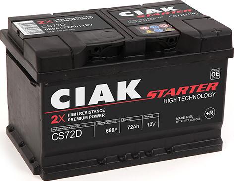 CIAKStarter CS72D - Startera akumulatoru baterija adetalas.lv