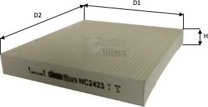 Clean Filters NC2423 - Filtrs, Salona telpas gaiss adetalas.lv