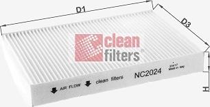 Clean Filters NC2024 - Filtrs, Salona telpas gaiss adetalas.lv