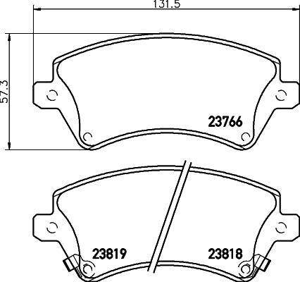 Cobreq N-1319 - Bremžu uzliku kompl., Disku bremzes adetalas.lv