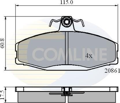 Comline CBP0928 - Bremžu uzliku kompl., Disku bremzes adetalas.lv