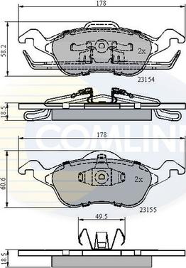 Comline CBP0490 - Bremžu uzliku kompl., Disku bremzes adetalas.lv