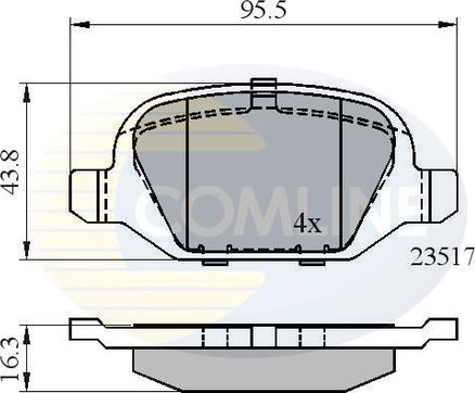 Comline CBP01559 - Bremžu uzliku kompl., Disku bremzes adetalas.lv