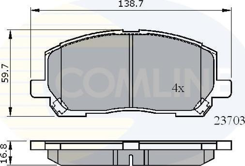 Comline CBP01507 - Bremžu uzliku kompl., Disku bremzes adetalas.lv