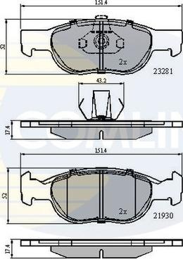 Comline CBP01018 - Bremžu uzliku kompl., Disku bremzes adetalas.lv