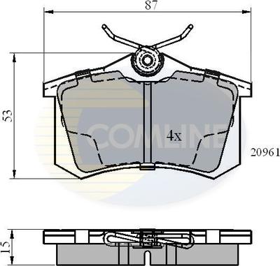 Comline CBP0108 - Bremžu uzliku kompl., Disku bremzes adetalas.lv