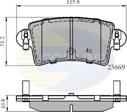 Comline CBP01036 - Bremžu uzliku kompl., Disku bremzes adetalas.lv