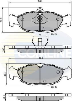 Comline CBP0134 - Bremžu uzliku kompl., Disku bremzes adetalas.lv