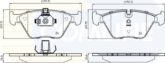 Comline CBP01744 - Bremžu uzliku kompl., Disku bremzes adetalas.lv