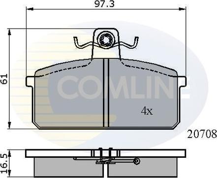 Comline CBP0204 - Bremžu uzliku kompl., Disku bremzes adetalas.lv