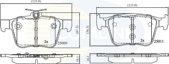 Comline CBP02157 - Bremžu uzliku kompl., Disku bremzes adetalas.lv