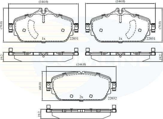 Comline CBP02346 - Bremžu uzliku kompl., Disku bremzes adetalas.lv