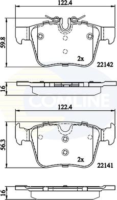 Comline CBP02255 - Bremžu uzliku kompl., Disku bremzes adetalas.lv