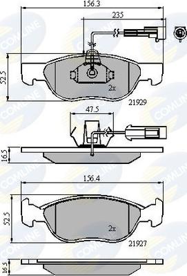 Comline CBP11016 - Bremžu uzliku kompl., Disku bremzes adetalas.lv