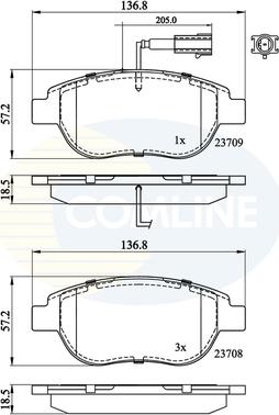 Comline CBP11038 - Bremžu uzliku kompl., Disku bremzes adetalas.lv