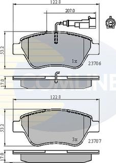 Comline CBP11702 - Bremžu uzliku kompl., Disku bremzes adetalas.lv